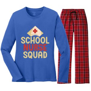 School Nurse Squad School Nurse Gift Women's Long Sleeve Flannel Pajama Set 