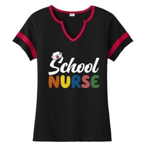 School Nurse Ladies Halftime Notch Neck Tee