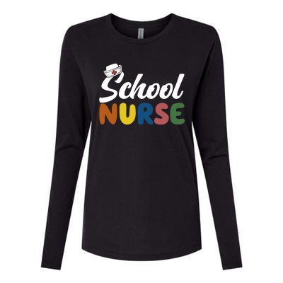 School Nurse Womens Cotton Relaxed Long Sleeve T-Shirt