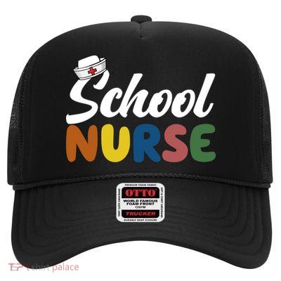 School Nurse High Crown Mesh Back Trucker Hat