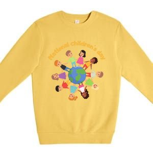 Support National S Day Planet Earth Climate Gift Premium Crewneck Sweatshirt