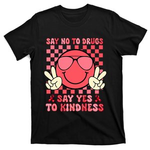 Say No Say Yes To Kindness Red Ribbon Week Smile Face T-Shirt