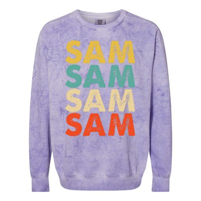 Sam Name Colorblast Crewneck Sweatshirt