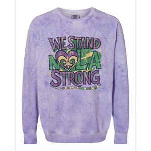 Stand Nola Strong Louisiana Culture Support New Orleans Colorblast Crewneck Sweatshirt