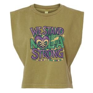 Stand Nola Strong Louisiana Culture Support New Orleans Garment-Dyed Women's Muscle Tee