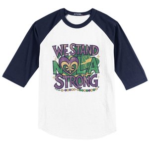 Stand Nola Strong Louisiana Culture Support New Orleans Baseball Sleeve Shirt