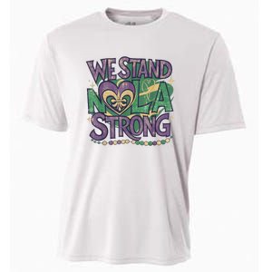 Stand Nola Strong Louisiana Culture Support New Orleans Cooling Performance Crew T-Shirt