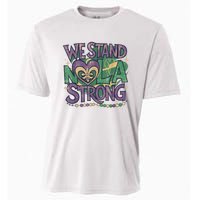 Stand Nola Strong Louisiana Culture Support New Orleans Cooling Performance Crew T-Shirt