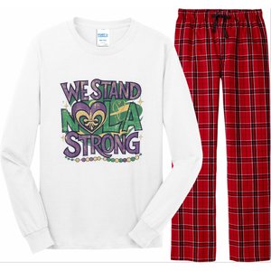 Stand Nola Strong Louisiana Culture Support New Orleans Long Sleeve Pajama Set