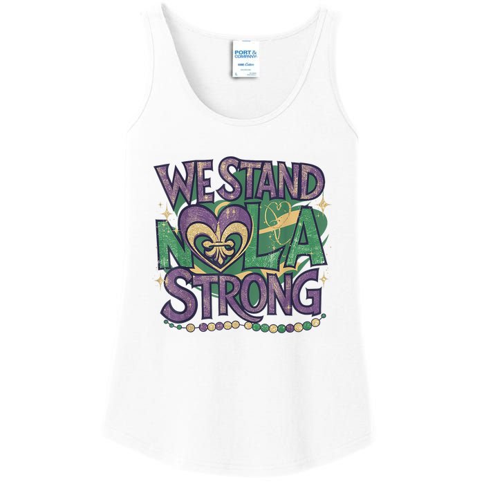 Stand Nola Strong Louisiana Culture Support New Orleans Ladies Essential Tank