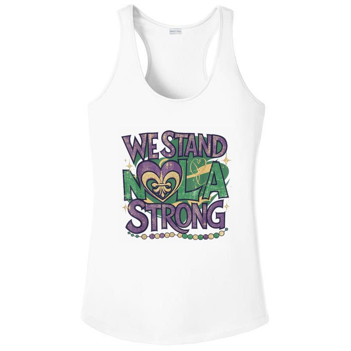 Stand Nola Strong Louisiana Culture Support New Orleans Ladies PosiCharge Competitor Racerback Tank