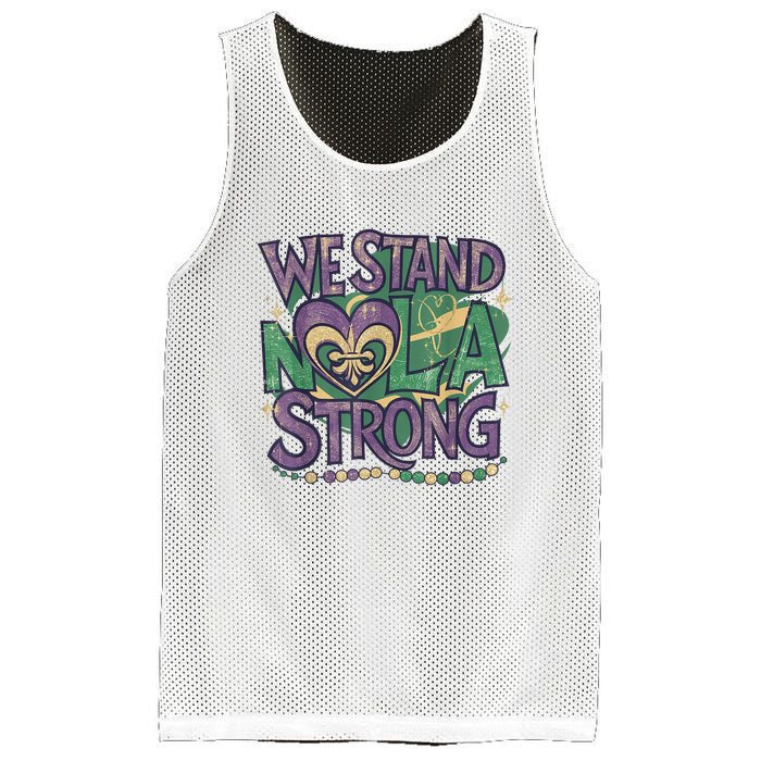 Stand Nola Strong Louisiana Culture Support New Orleans Mesh Reversible Basketball Jersey Tank