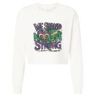 Stand Nola Strong Louisiana Culture Support New Orleans Cropped Pullover Crew