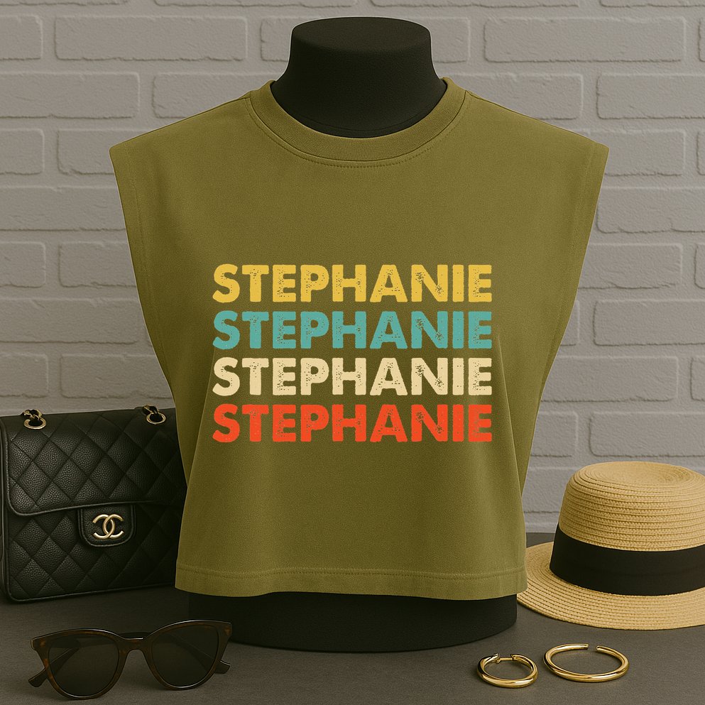 Stephanie Name Garment-Dyed Women's Muscle Tee