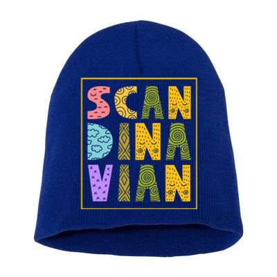 Scandinavian Nordic Scandinavic Scandinavia Roots Gift Short Acrylic Beanie