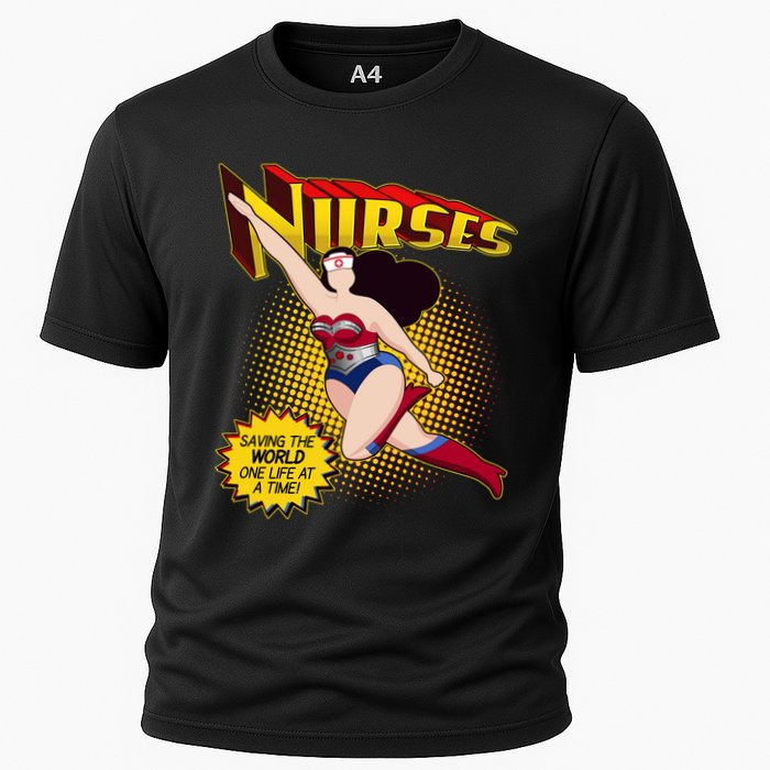 Superhero Nurses Saving The World One Life At A Time Cooling Performance Crew T-Shirt