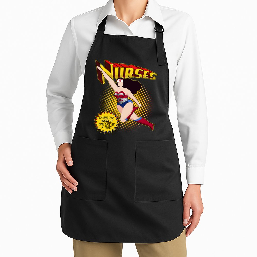 Superhero Nurses Saving The World One Life At A Time Apron