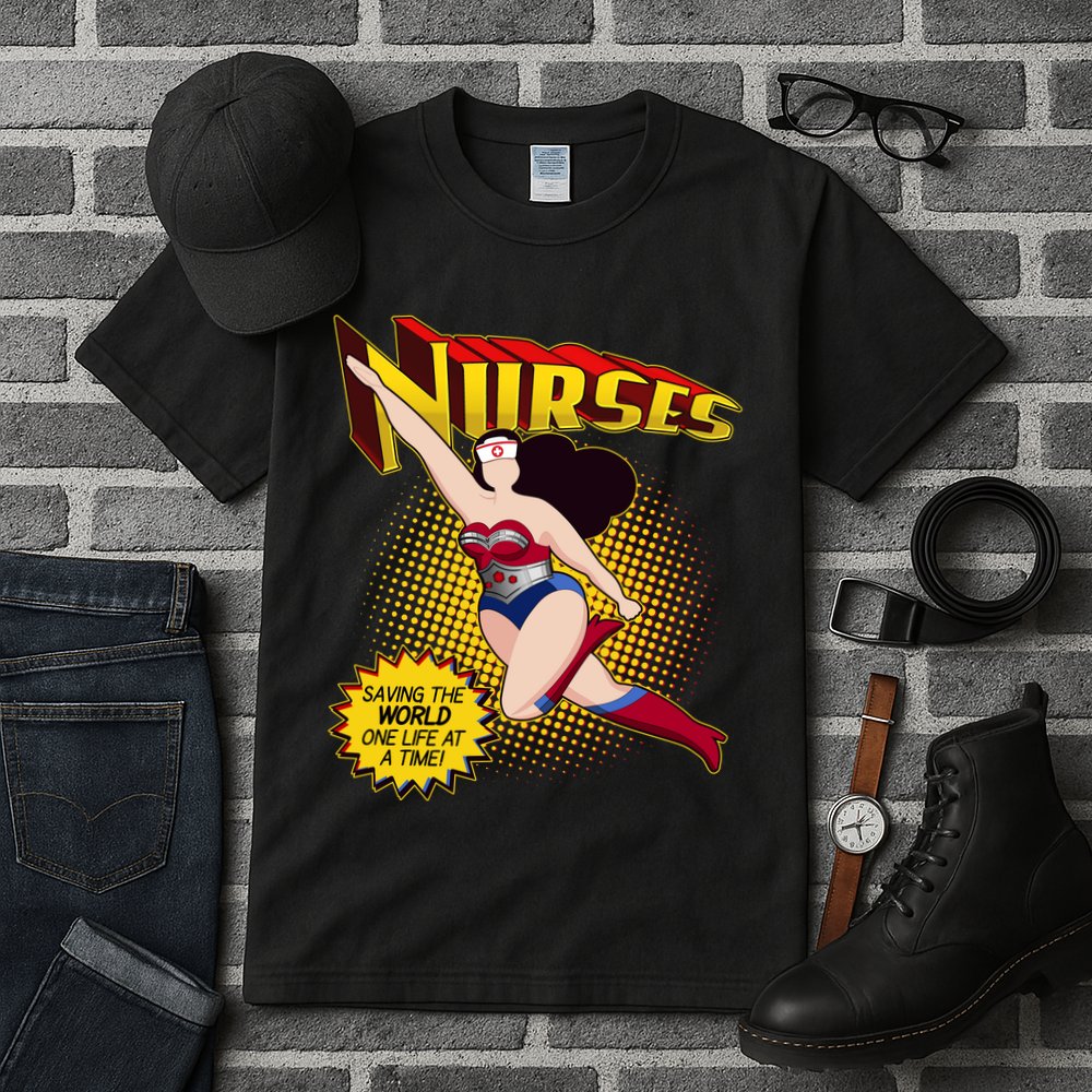 Superhero Nurses Saving The World One Life At A Time Tall T-Shirt