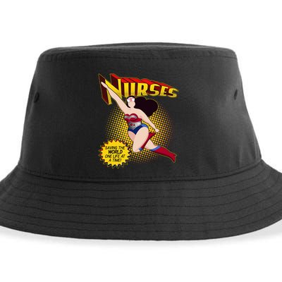 Superhero Nurses Saving The World One Life At A Time Sustainable Bucket Hat