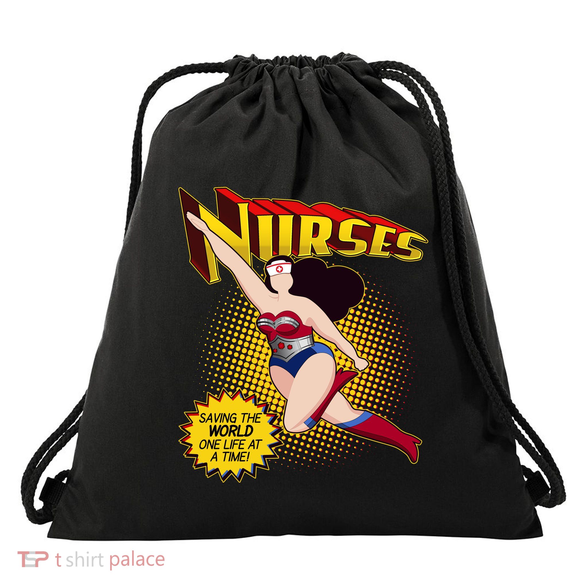 Superhero Nurses Saving The World One Life At A Time Drawstring Bag