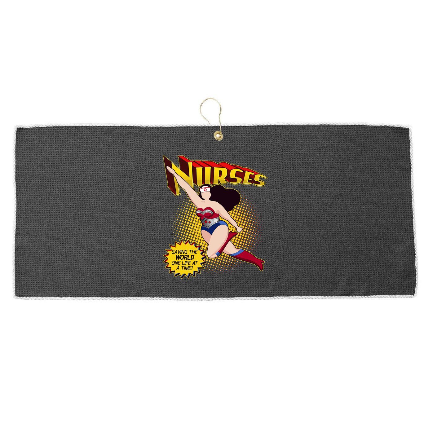 Superhero Nurses Saving The World One Life At A Time Large Microfiber Waffle Golf Towel