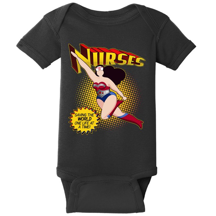 Superhero Nurses Saving The World One Life At A Time Baby Bodysuit