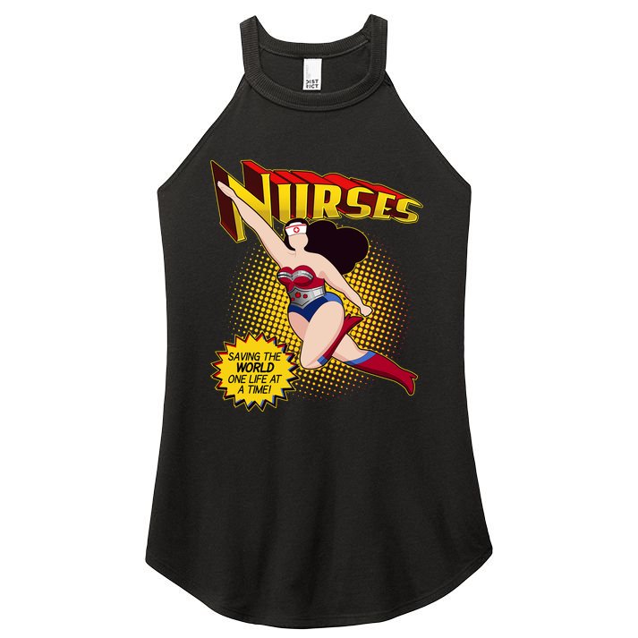 Superhero Nurses Saving The World One Life At A Time Women's Perfect Tri Rocker Tank