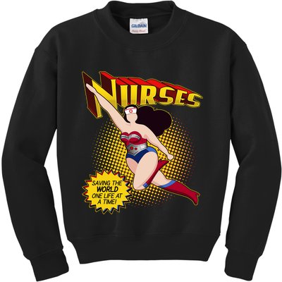 Superhero Nurses Saving The World One Life At A Time Kids Sweatshirt