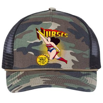 Superhero Nurses Saving The World One Life At A Time Retro Rope Trucker Hat Cap