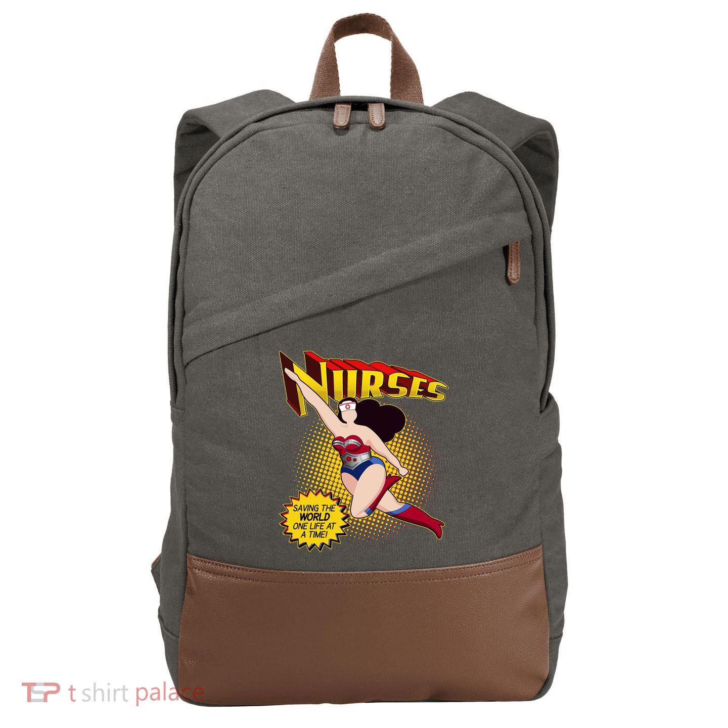 Superhero Nurses Saving The World One Life At A Time Cotton Canvas Backpack