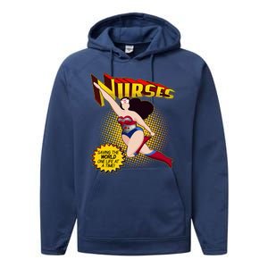 Superhero Nurses Saving The World One Life At A Time Performance Fleece Hoodie