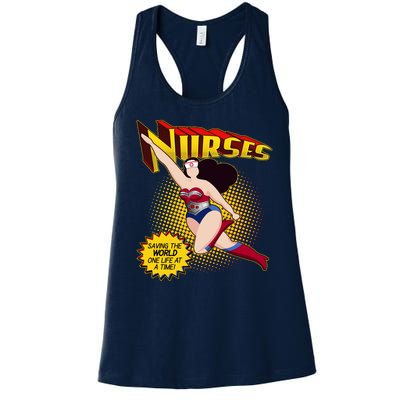 Superhero Nurses Saving The World One Life At A Time Women's Racerback Tank