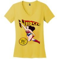 Superhero Nurses Saving The World One Life At A Time Women's V-Neck T-Shirt