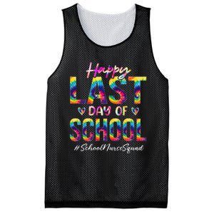 School Nurse Squad Happy Last Day Of School Funny Tie Dye Mesh Reversible Basketball Jersey Tank