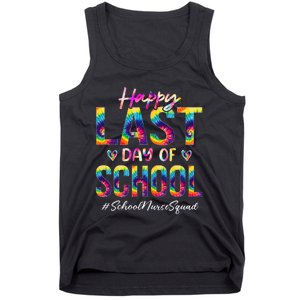 School Nurse Squad Happy Last Day Of School Funny Tie Dye Tank Top