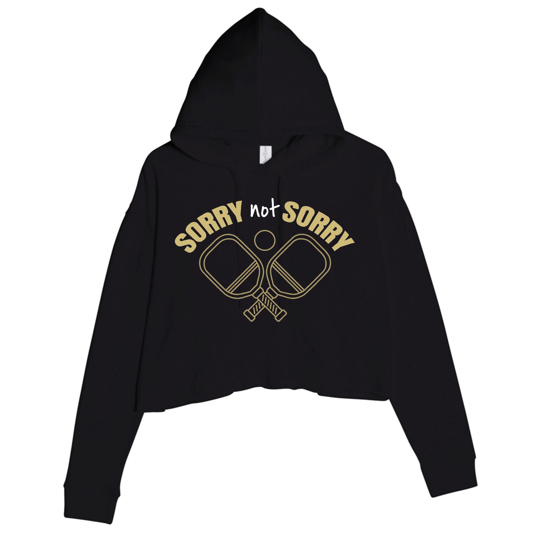 Sorry Not Sorry Pickleball Crop Fleece Hoodie