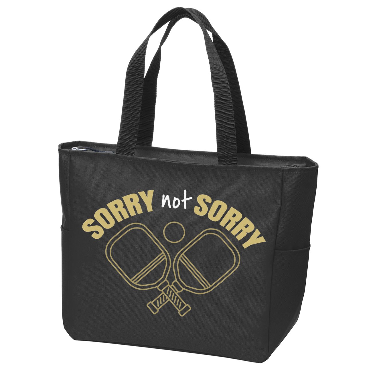 Sorry Not Sorry Pickleball Zip Tote Bag