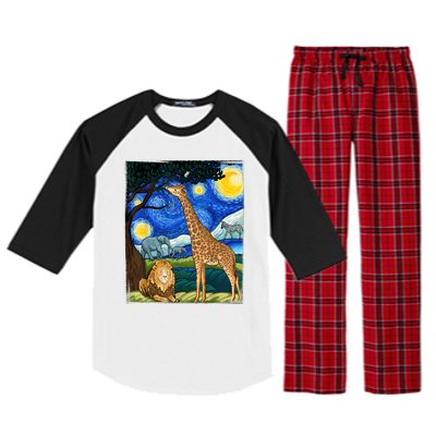 Safari Night Starry Night Zoo Animals Animal Art Safari Raglan Sleeve Pajama Set