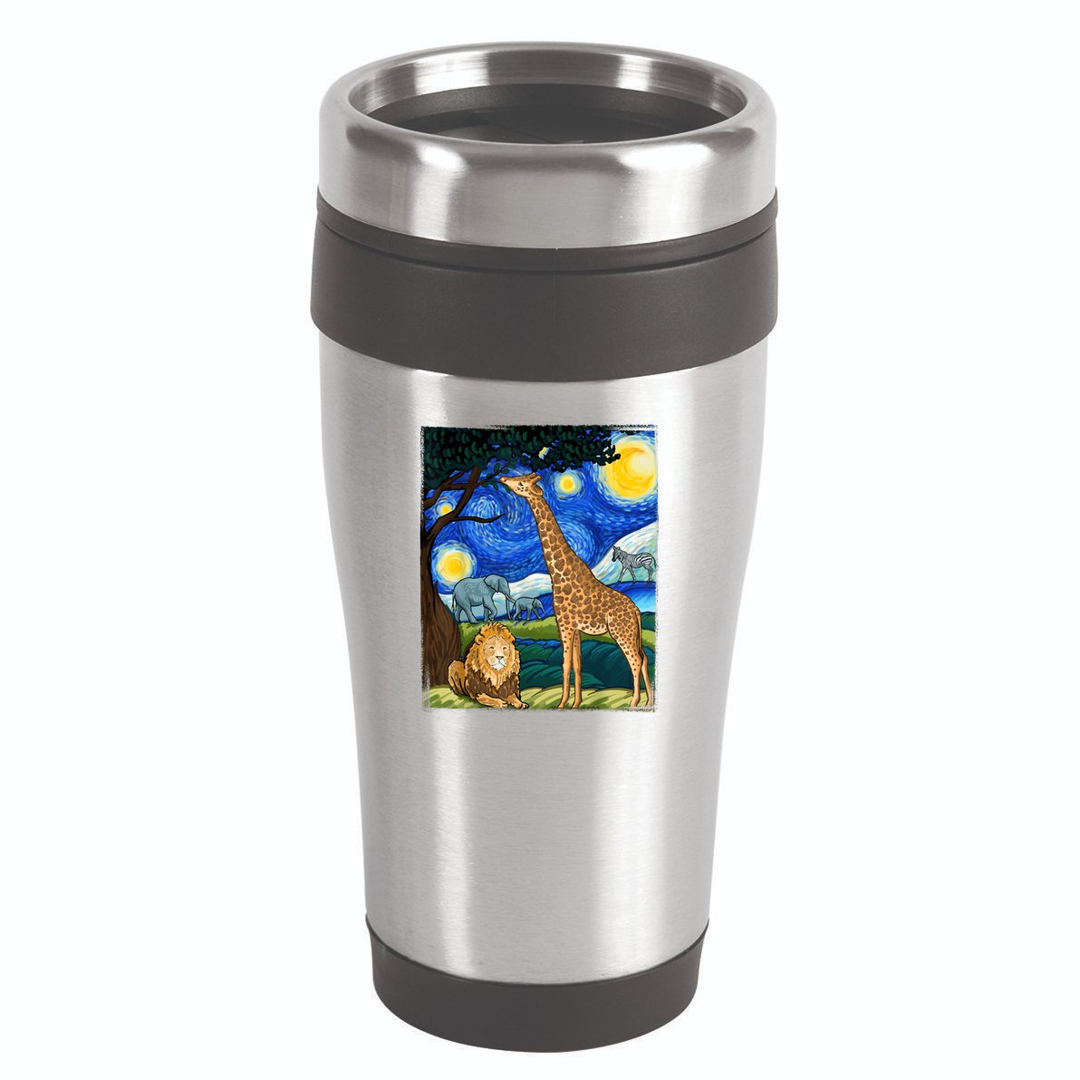 Safari Night Starry Night Zoo Animals Animal Art Safari 16oz Travel Tumbler