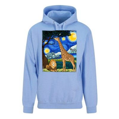 Safari Night Starry Night Zoo Animals Animal Art Safari Unisex Surf Hoodie