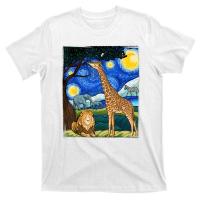 Safari Night Starry Night Zoo Animals Animal Art Safari T-Shirt