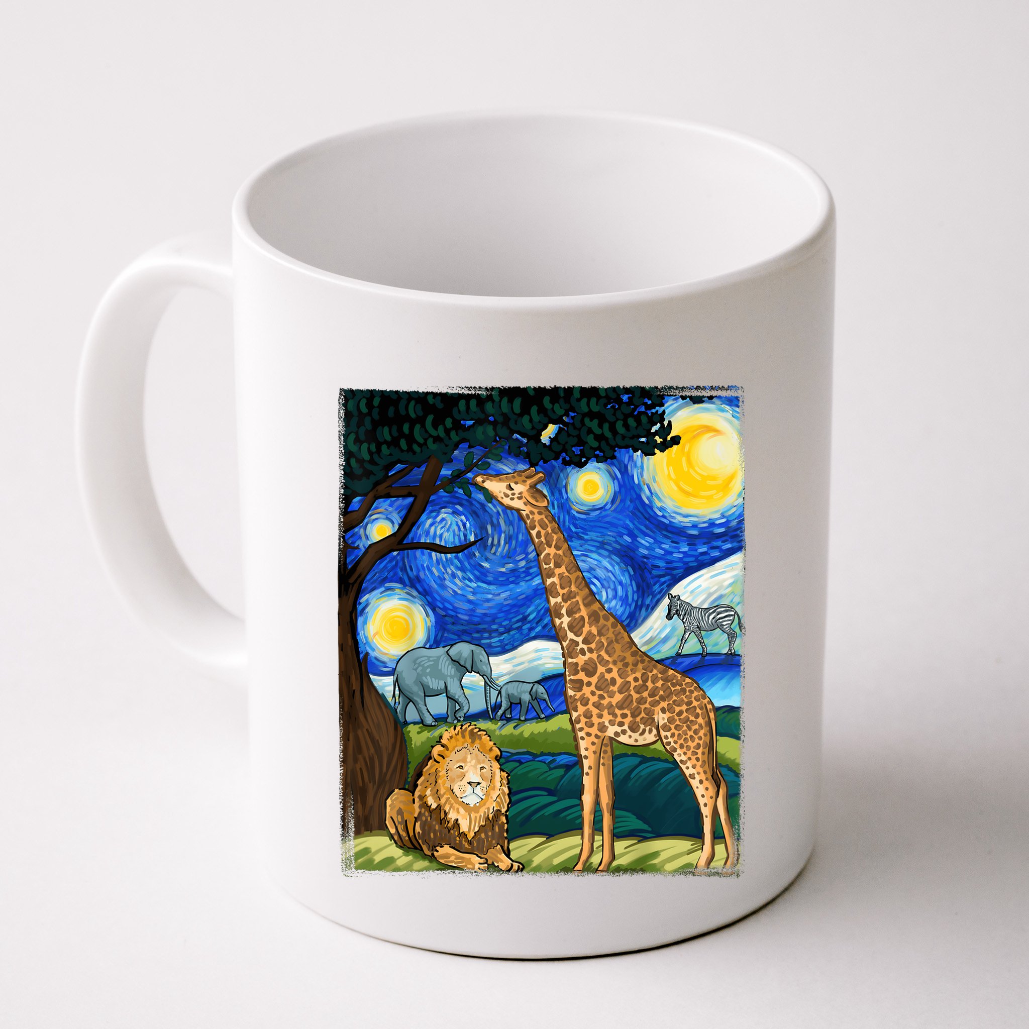 Safari Night Starry Night Zoo Animals Animal Art Safari Mug