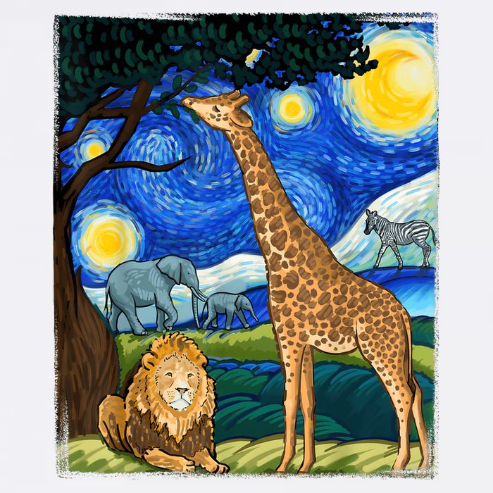 Safari Night Starry Night Zoo Animals Animal Art Safari Mug