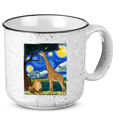 Safari Night Starry Night Zoo Animals Animal Art Safari 15oz Campfire Ceramic Mug