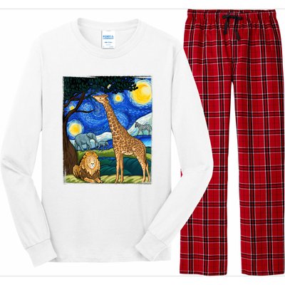 Safari Night Starry Night Zoo Animals Animal Art Safari Long Sleeve Pajama Set