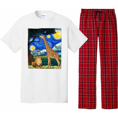 Safari Night Starry Night Zoo Animals Animal Art Safari Pajama Set