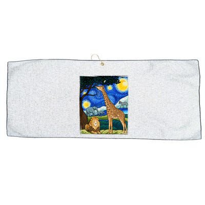 Safari Night Starry Night Zoo Animals Animal Art Safari Large Microfiber Waffle Golf Towel