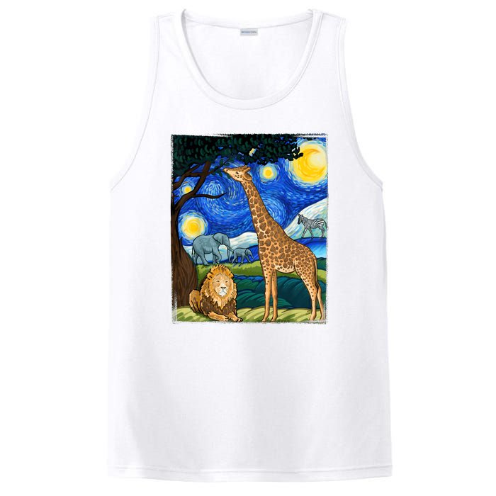 Safari Night Starry Night Zoo Animals Animal Art Safari PosiCharge Competitor Tank