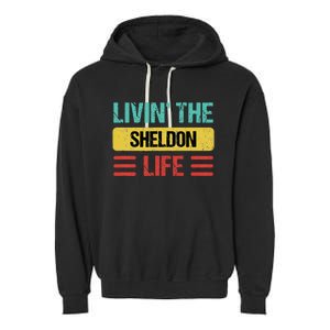 Sheldon Name Garment-Dyed Fleece Hoodie