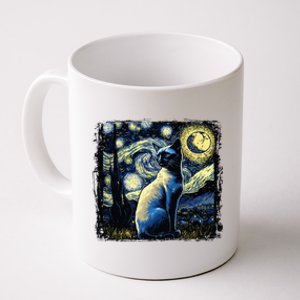 Starry Night Siamese Cat Funny Cat Graphic Cat Lover Coffee Mug